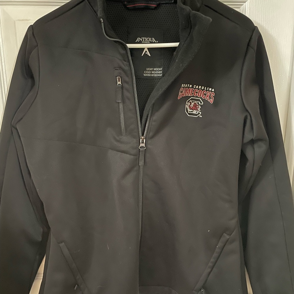 Antigua Black Jacket with South Carolina Gamecocks Logo